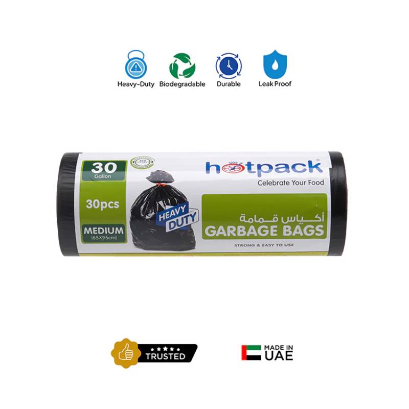 Black Heavy Duty Garbage Bag Roll 30 Gallon ALJERAIWI
