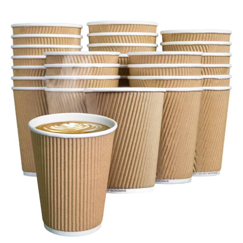 Kraft Ripple Paper Cups 4 Oz ALJERAIWI