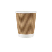 Kraft Ripple Paper Cups 8 Oz ALJERAIWI
