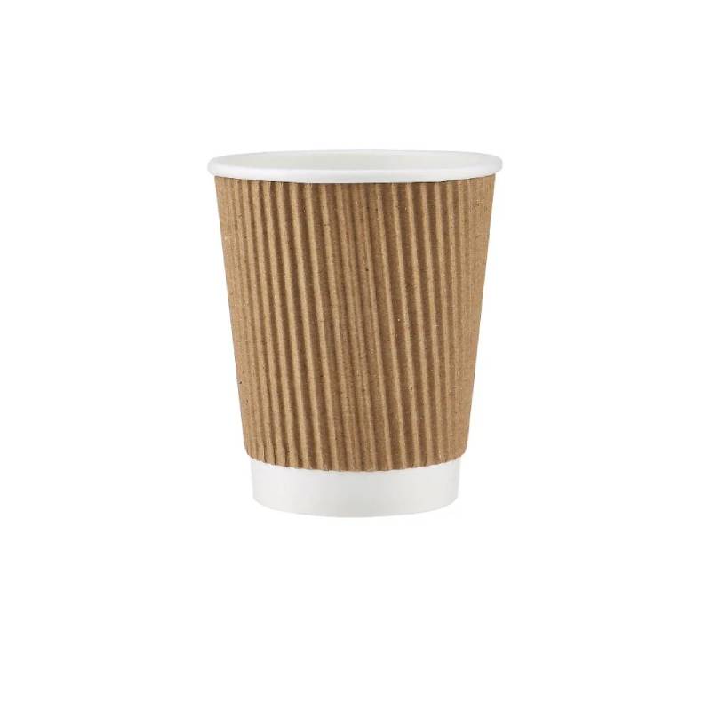 Kraft Ripple Paper Cups 8 Oz ALJERAIWI