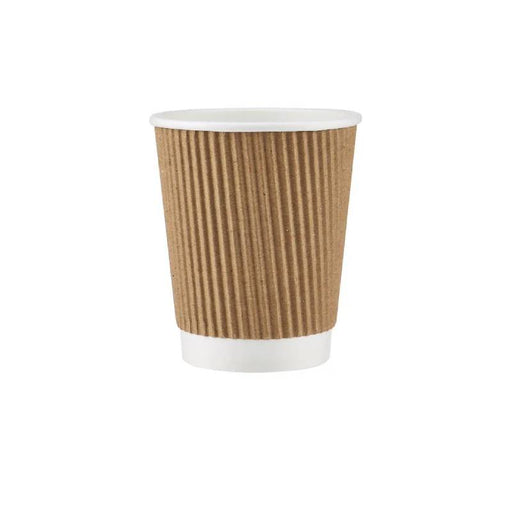 Kraft Ripple Paper Cups 8 Oz ALJERAIWI