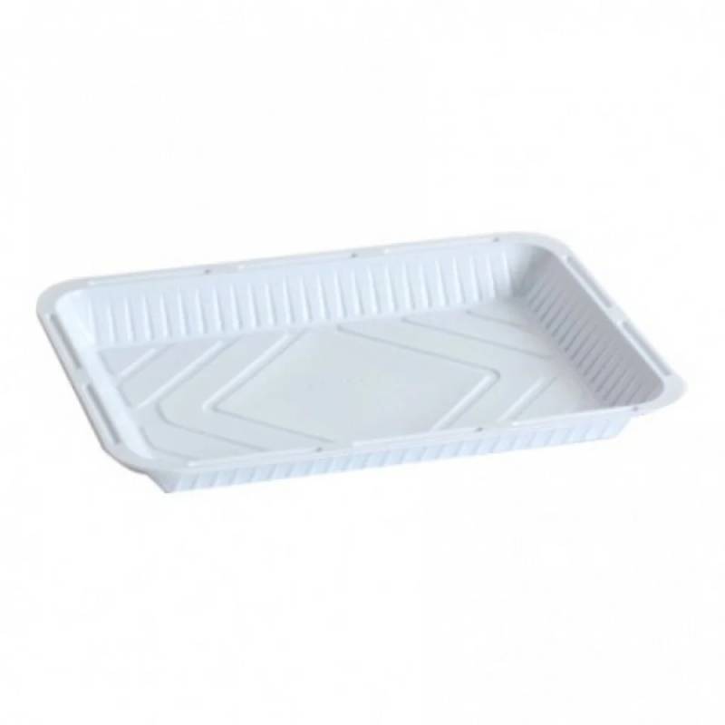 Plastic White Rectangular Trays 50 Pcs ALJERAIWI