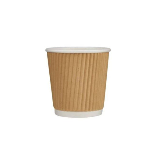 Kraft Ripple Paper Cups 4 Oz 25 Pcs ALJERAIWI