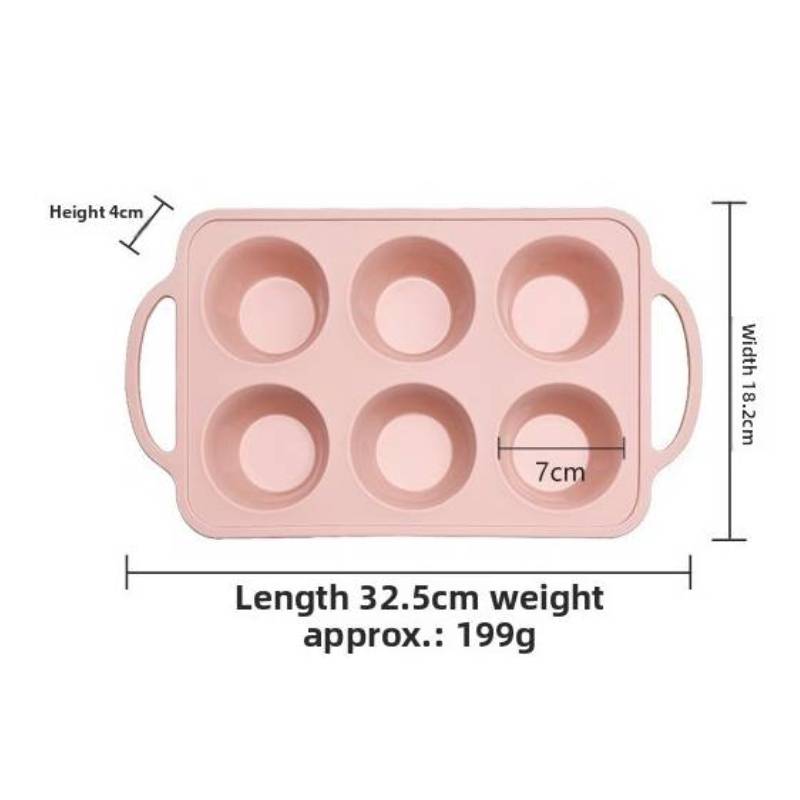 6 Pcs Silicone Muffin Tray