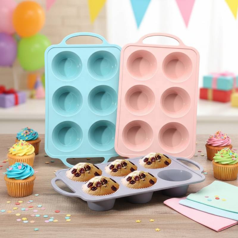 6 Pcs Silicone Muffin Tray