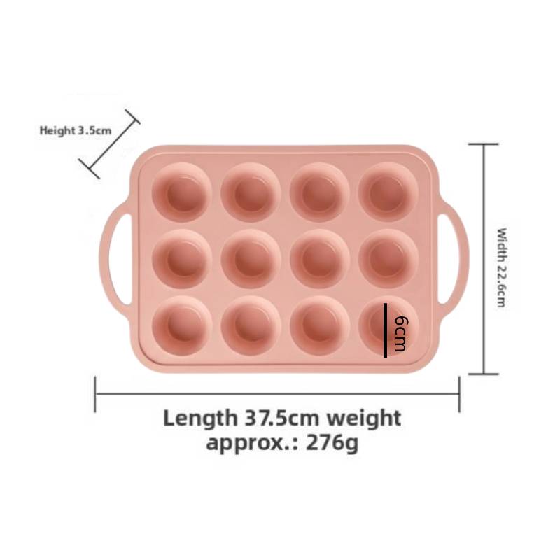 12 Pcs Silicone Muffin Tray