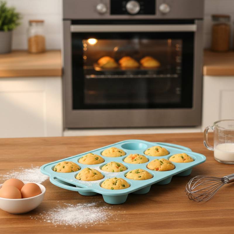 12 Pcs Silicone Muffin Tray