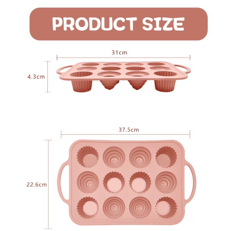 12 Pcs Silicone Cake Mould