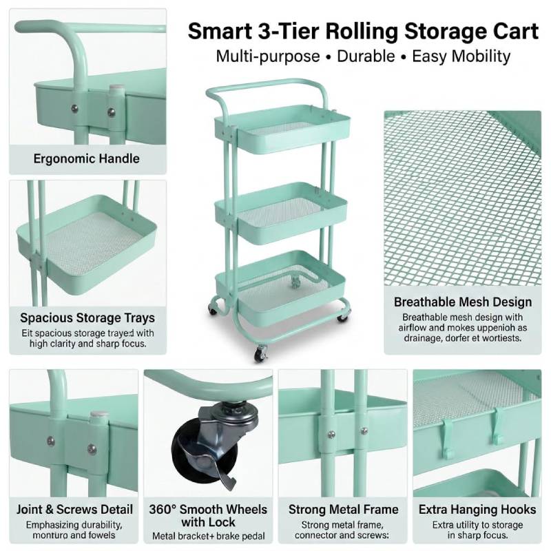 3 Tiers Multipurpose Trolley