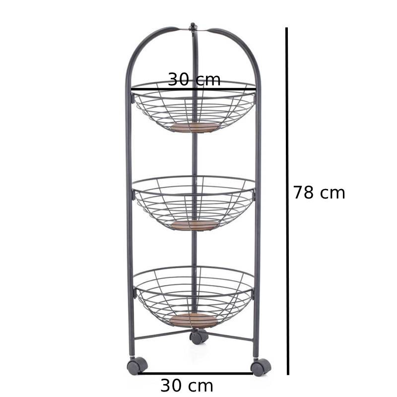 3 Tiers Kitchen Trolley