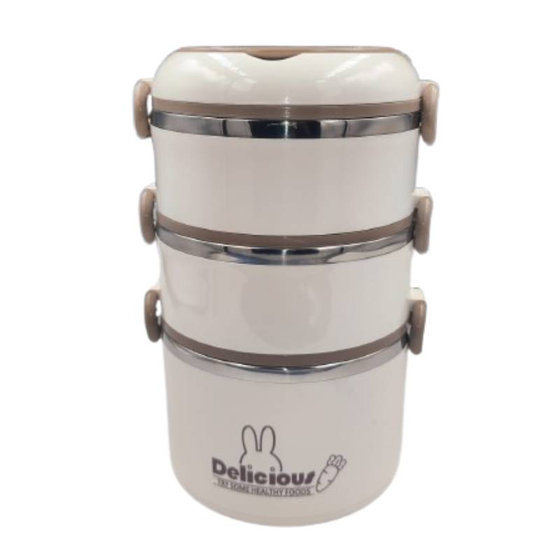 Stainless Steel Insulated Tiffin Box 14 CM (3 Layers)