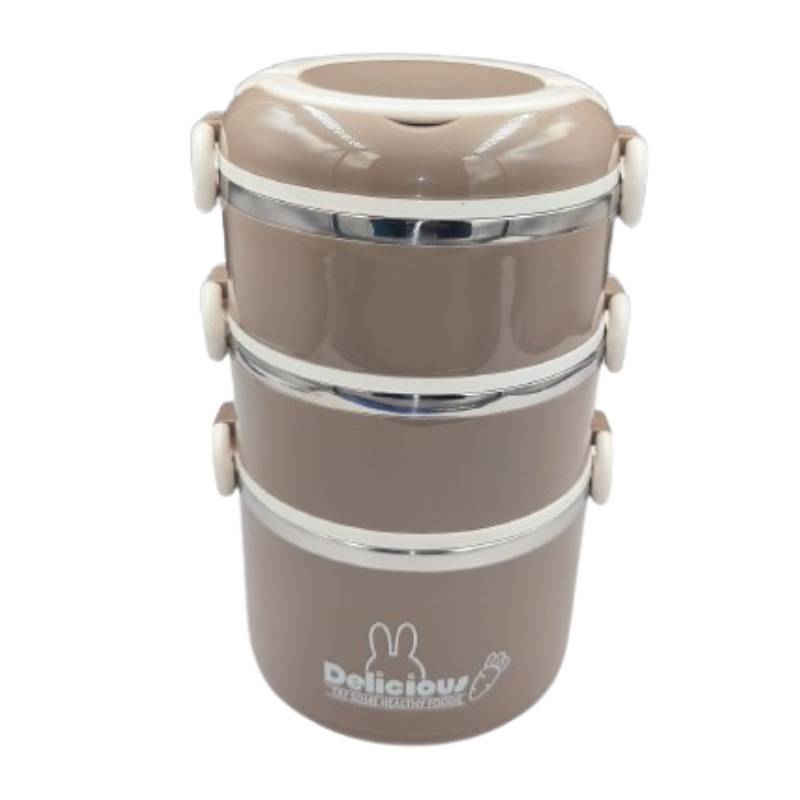 Stainless Steel Insulated Tiffin Box 14 CM (3 Layers)