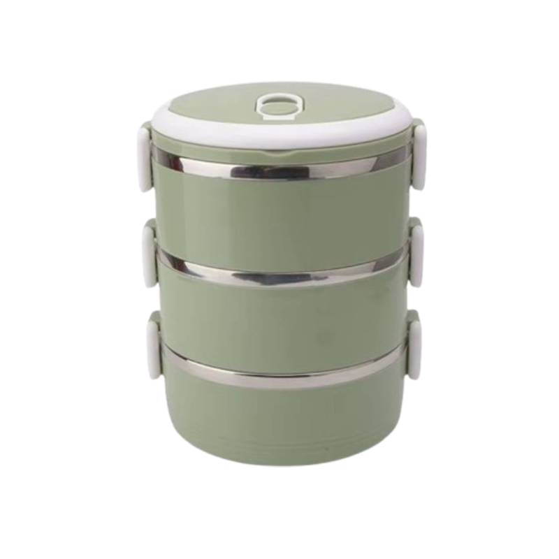 Stainless Steel Insulated Tiffin Box 14 CM (3 Layers)