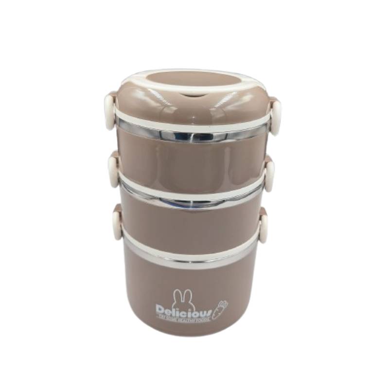 Stainless Steel Insulated Tiffin Box 14 CM (3 Layers)