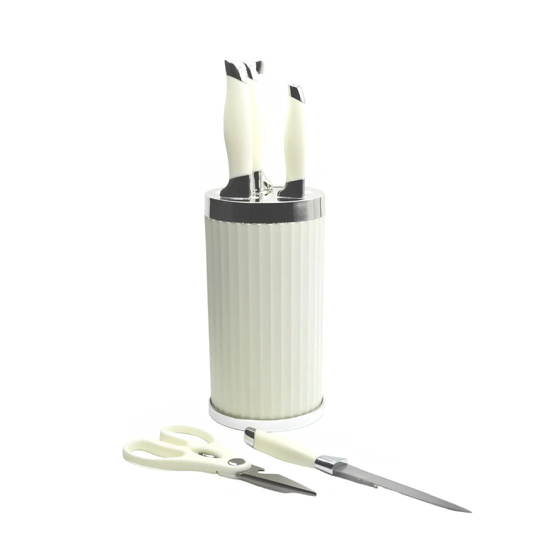 7 Pcs Knife Set with Rotating Holder ALJERAIWI