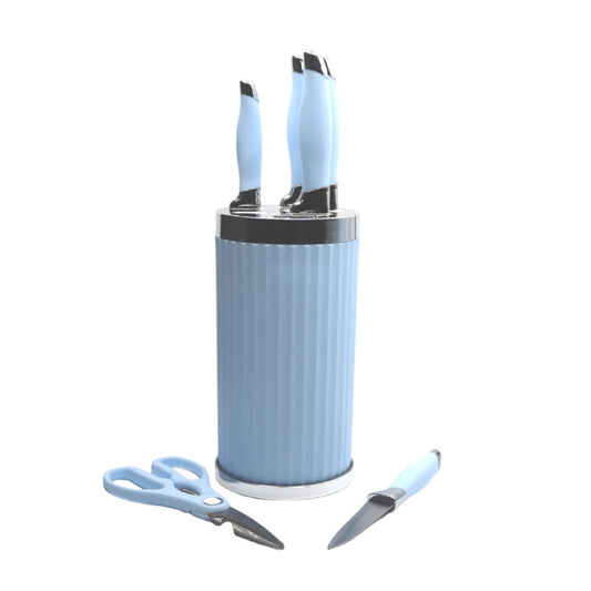 طقم سكاكين مكون من 7 قطع مع حامل دوار