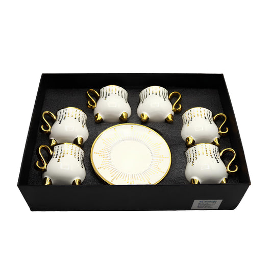 طقم فنجان قهوة مع صحن 6 قطع - 80 مل