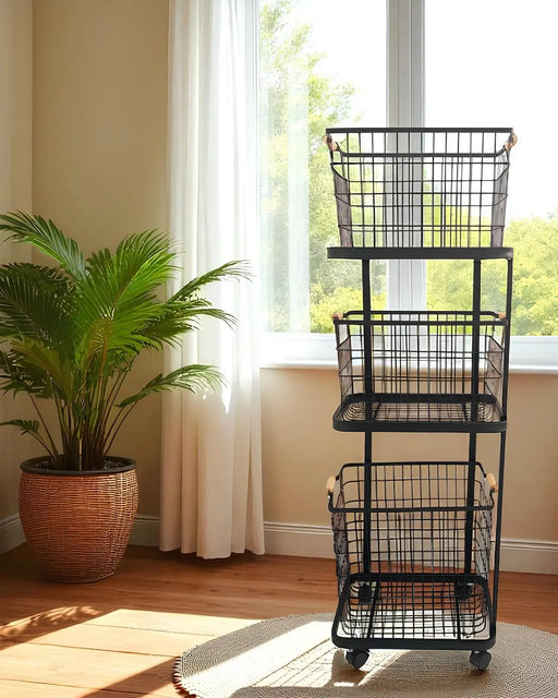 3 Tiers Laundry Basket Cart ALJERAIWI