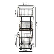 3 Tiers Laundry Basket Cart ALJERAIWI