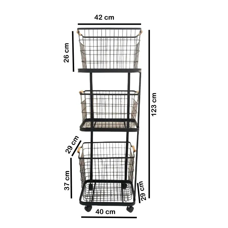 3 Tiers Laundry Basket Cart ALJERAIWI