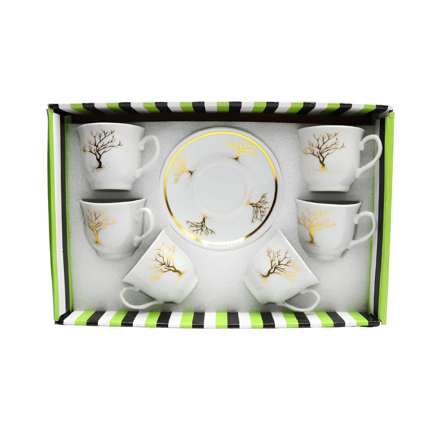 طقم أكواب وصحون 6 قطع - 80 مل