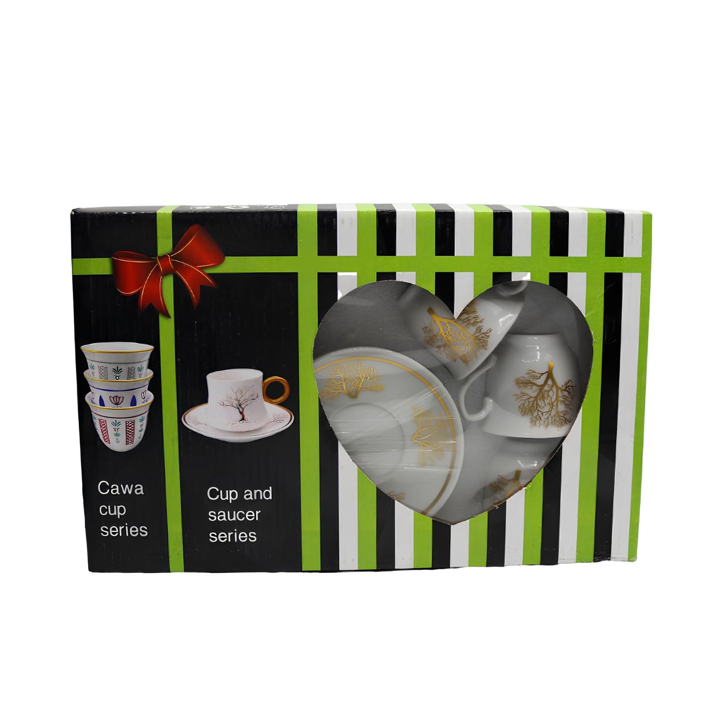 طقم أكواب وصحون 6 قطع - 80 مل