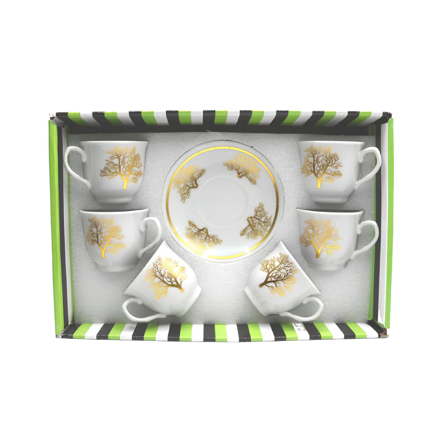 طقم أكواب وصحون 6 قطع - 80 مل