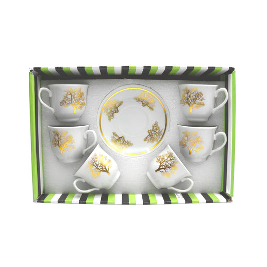 طقم أكواب وصحون 6 قطع - 80 مل